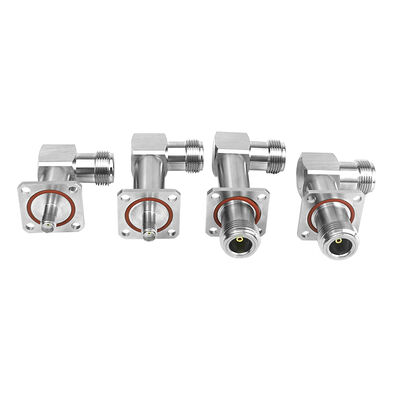 Parte del conector del chasis anti-drones de aluminio impermeable SMA a N 90 grados