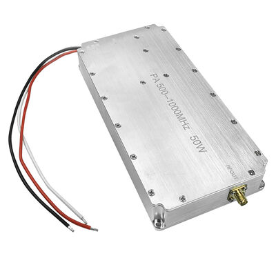 Amplificador de potencia de RF de banda ancha de 50W y 500-1000MHz con carcasa de aluminio para estación base de señal inalámbrica
