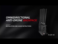 10 Canal 1.5km 433mhz 2.4G Manpack Jammer 360° Jamming de rango completo para el FPV